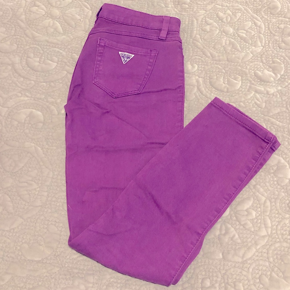 Guess purple crop jeans